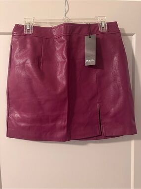 Nasty Gal Berry Faux Leather Mini Skirt
